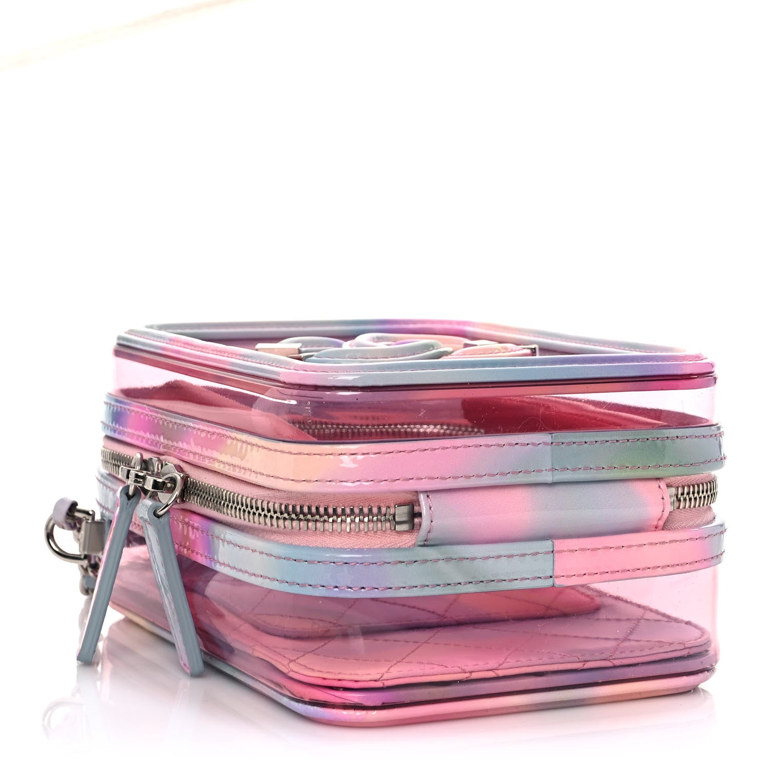 Chanel PVC Patent Calfskin Patent Lambskin Vertical Vanity Case Pink 4 of 14