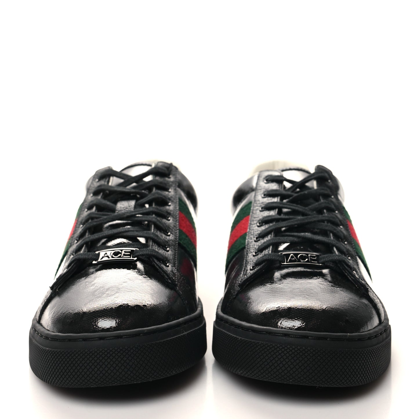 Crystal GG Monogram Web Mens New Ace Sneakers 8 Black