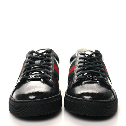 Gucci Crystal GG Monogram Web Mens New Ace Sneakers 8 Black 2 of 9
