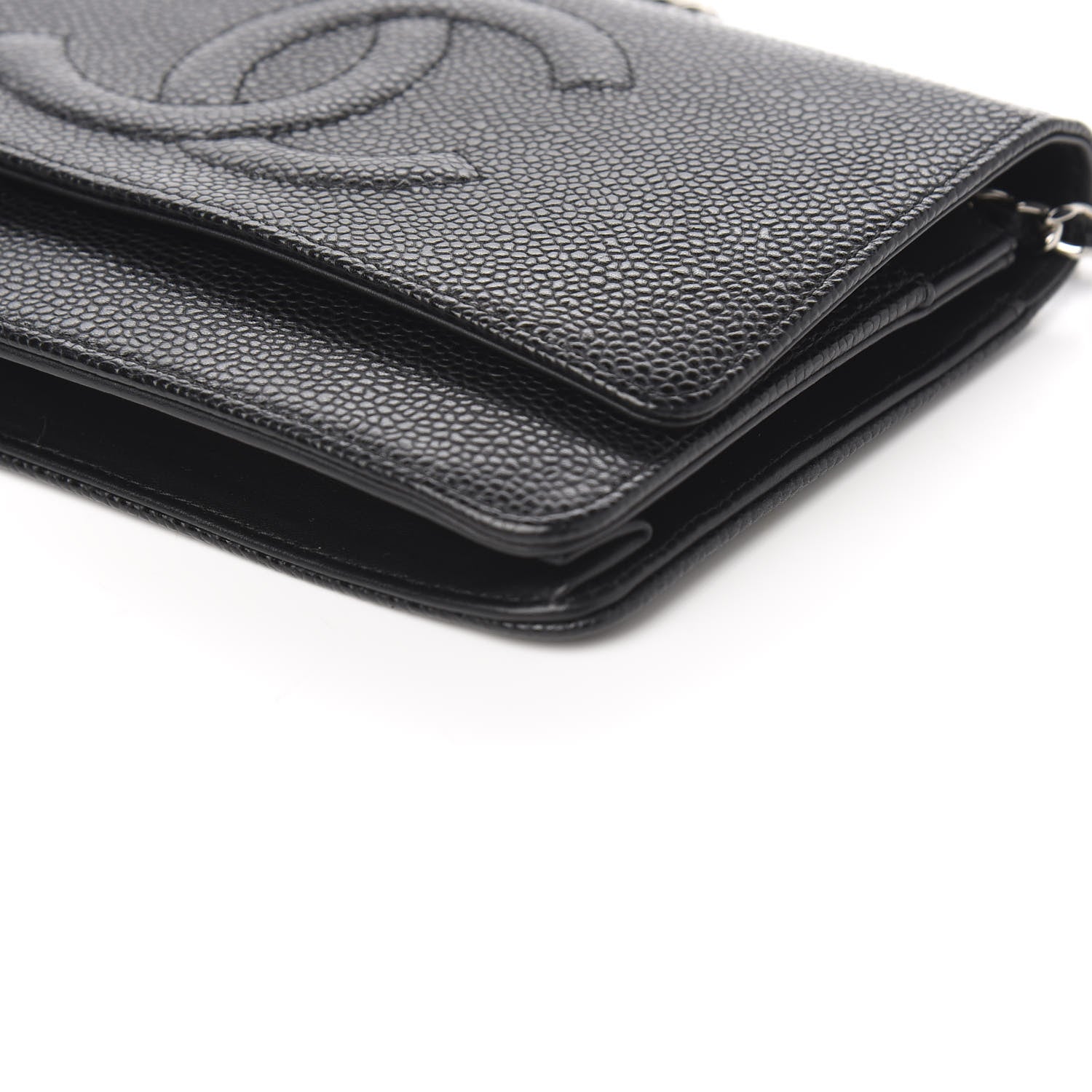 Chanel Caviar Timeless CC Wallet On Chain WOC Black 9 of 11