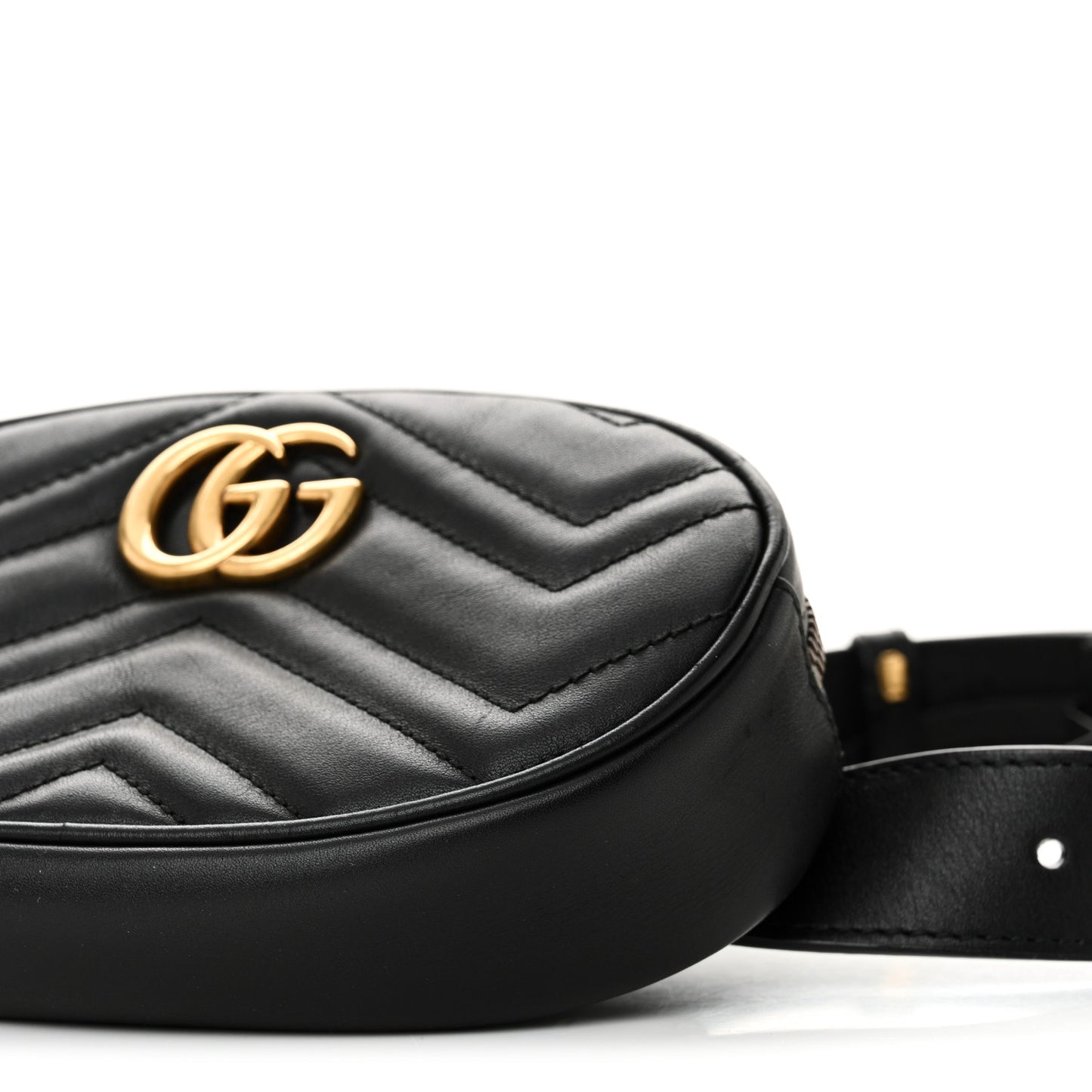 Calfskin Matelasse GG Marmont Belt Bag 85 34 Black