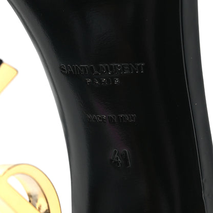 Saint Laurent Patent Calfskin Opyum 110 Sandals 41 Black Gold 7 of 12