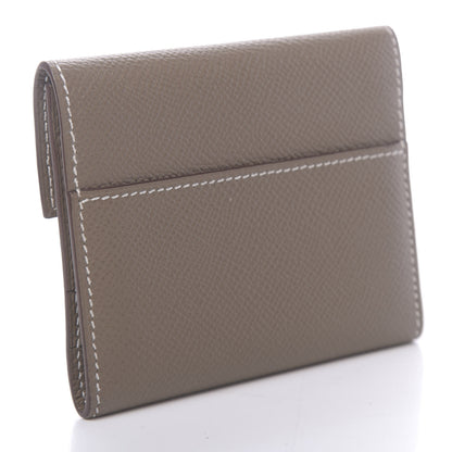 Hermes Epsom Clic Mini Card Holder Etoupe 3 of 8