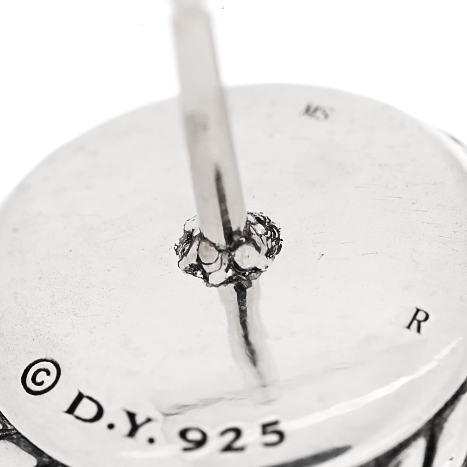 David Yurman Sterling Silver 14K Yellow Gold Diamond Pearl 8mm Cerise Earrings 5 of 5