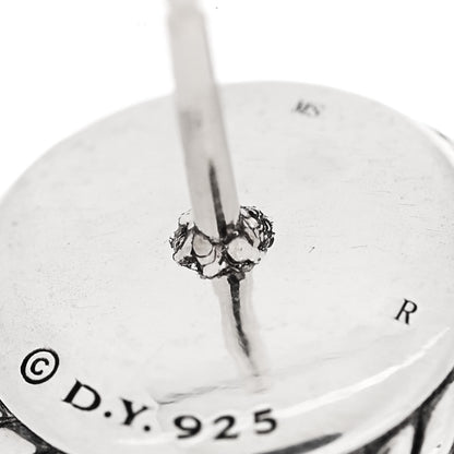 David Yurman Sterling Silver 14K Yellow Gold Diamond Pearl 8mm Cerise Earrings 5 of 5