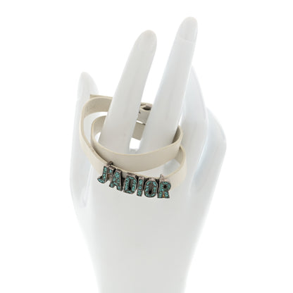 Christian Dior Calfskin J'adior Double Bracelet White Turquoise 2 of 4