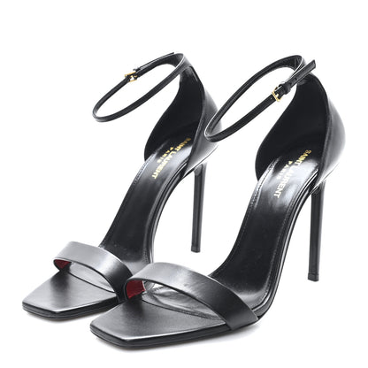 Saint Laurent Calfskin Tripon Amber 105 Ankle Strap Sandals 40.5 Black 4 of 10