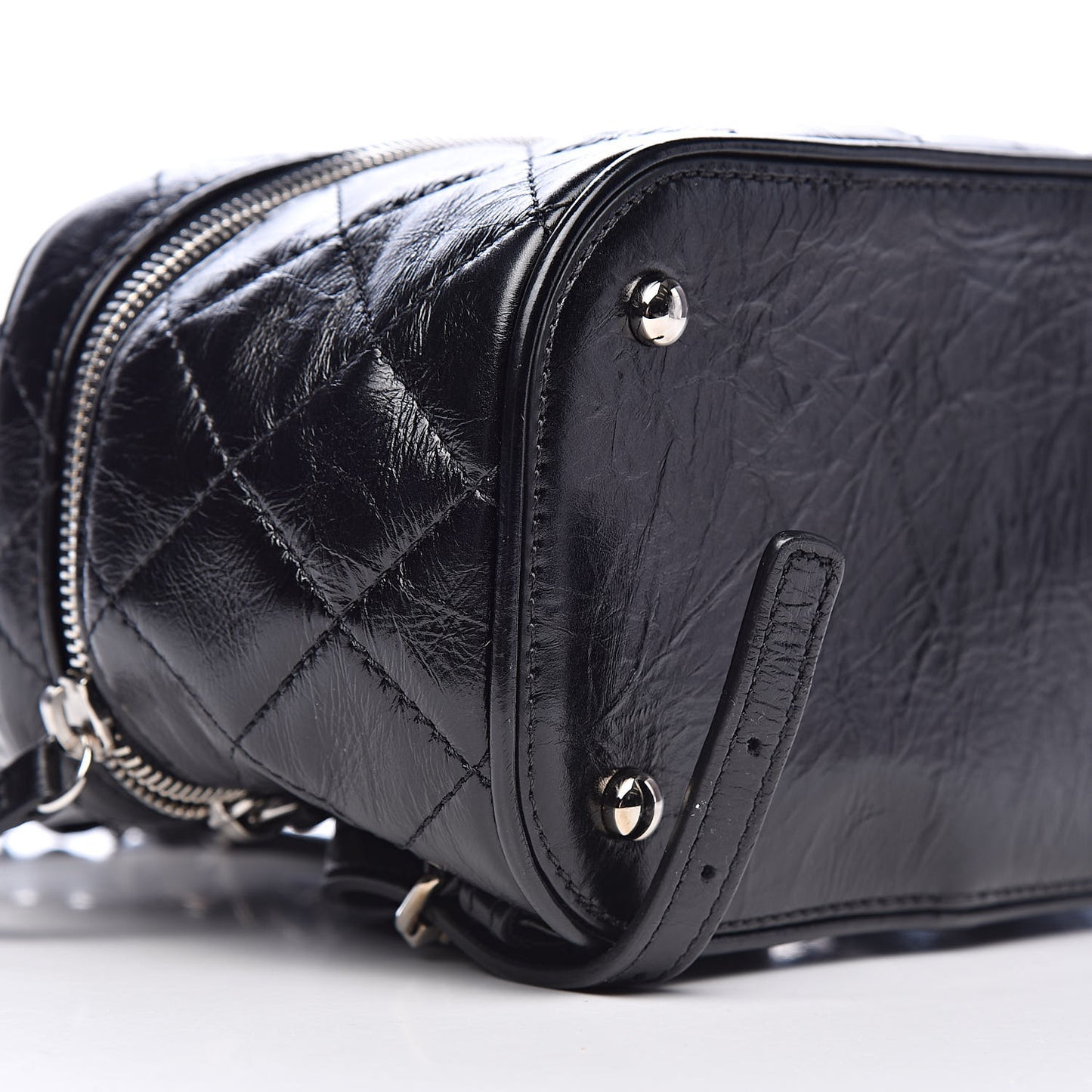 Crumpled Calfskin PVC Quilted Backpack Black