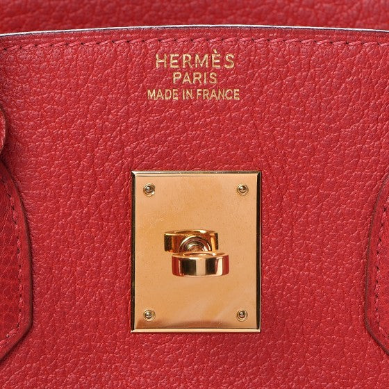 Buffle Skipper Birkin 35 Rouge Casaque