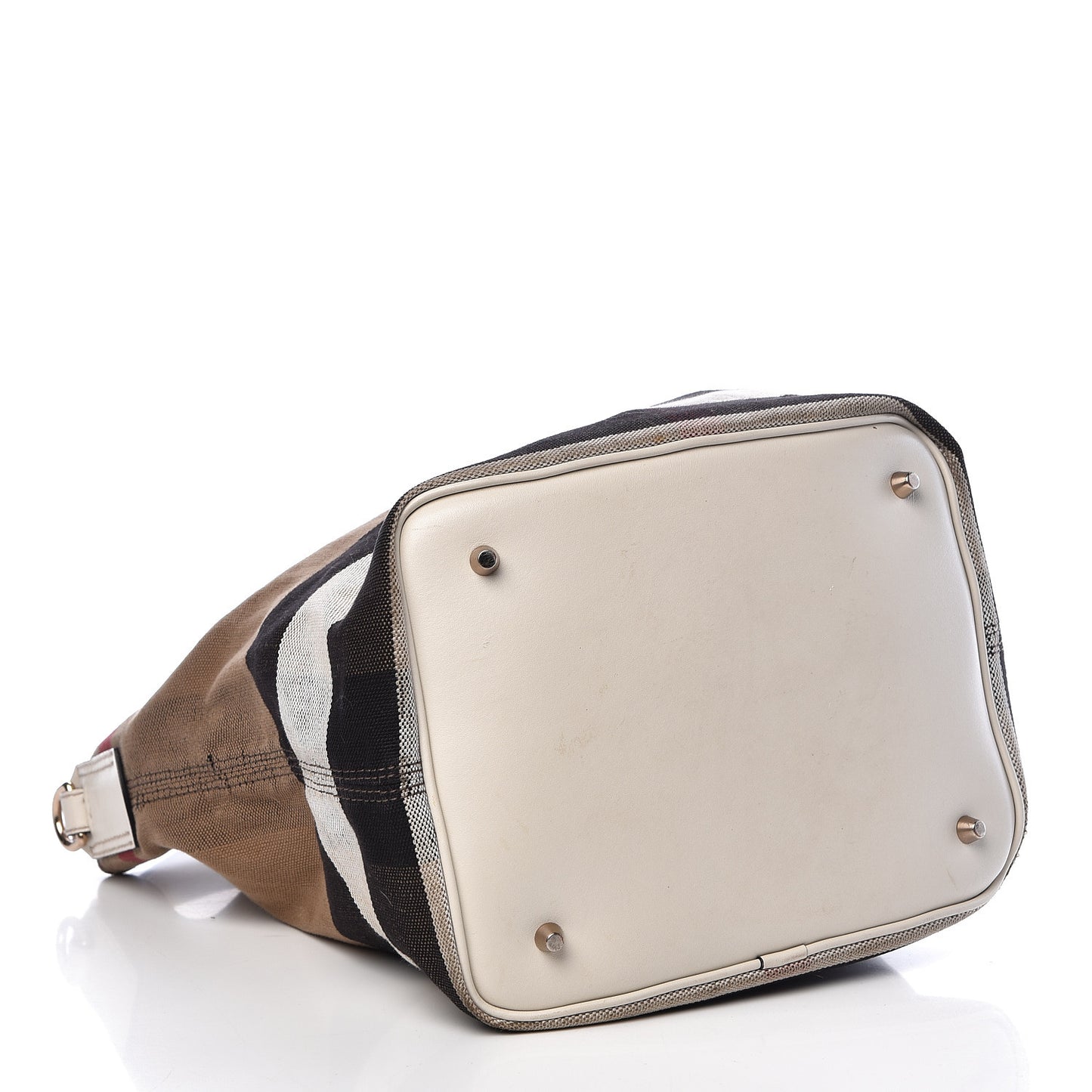 Canvas Mega Check Medium Ashby Hobo White