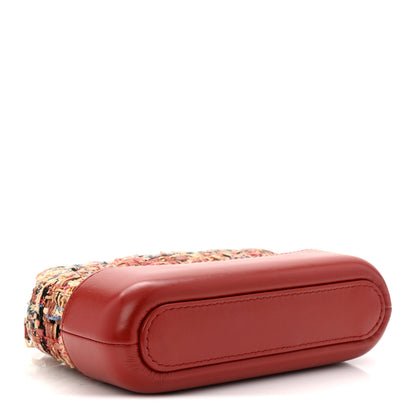 Chanel Tweed Calfskin Small Gabrielle Clutch With Chain Red 4 of 10
