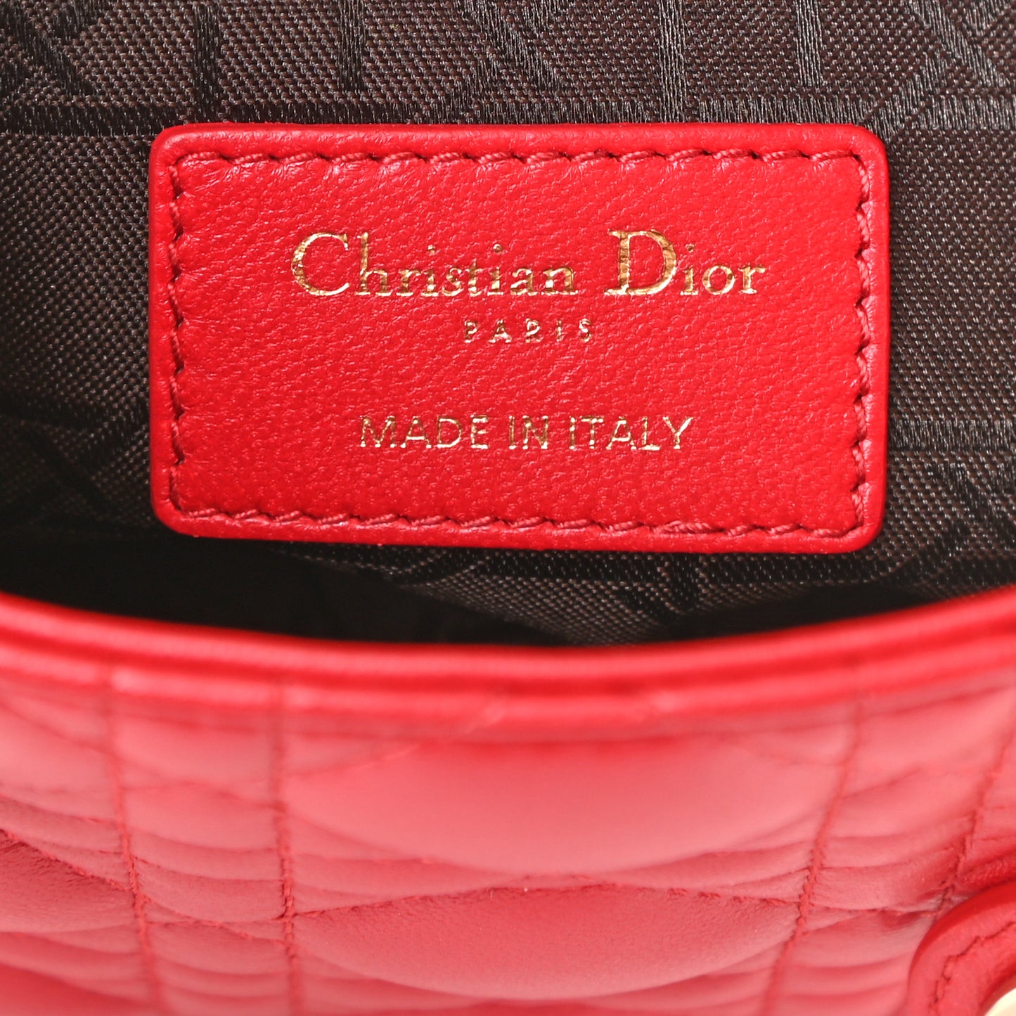 Lambskin Cannage Mini Lady Dior Red