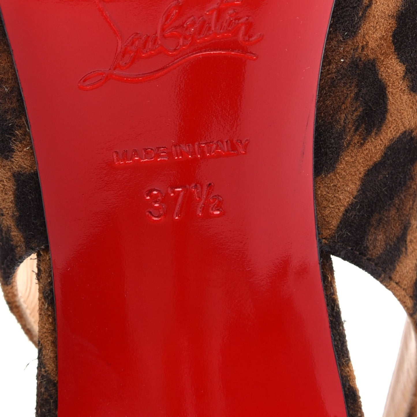 Veau Velours Leopard Clare Sling 80 Pumps 37.5 Caramel
