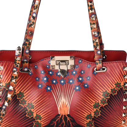 Valentino Garavani Vitello Enchanted Wonderland Small Rockstud Tote Rosso 7 of 9