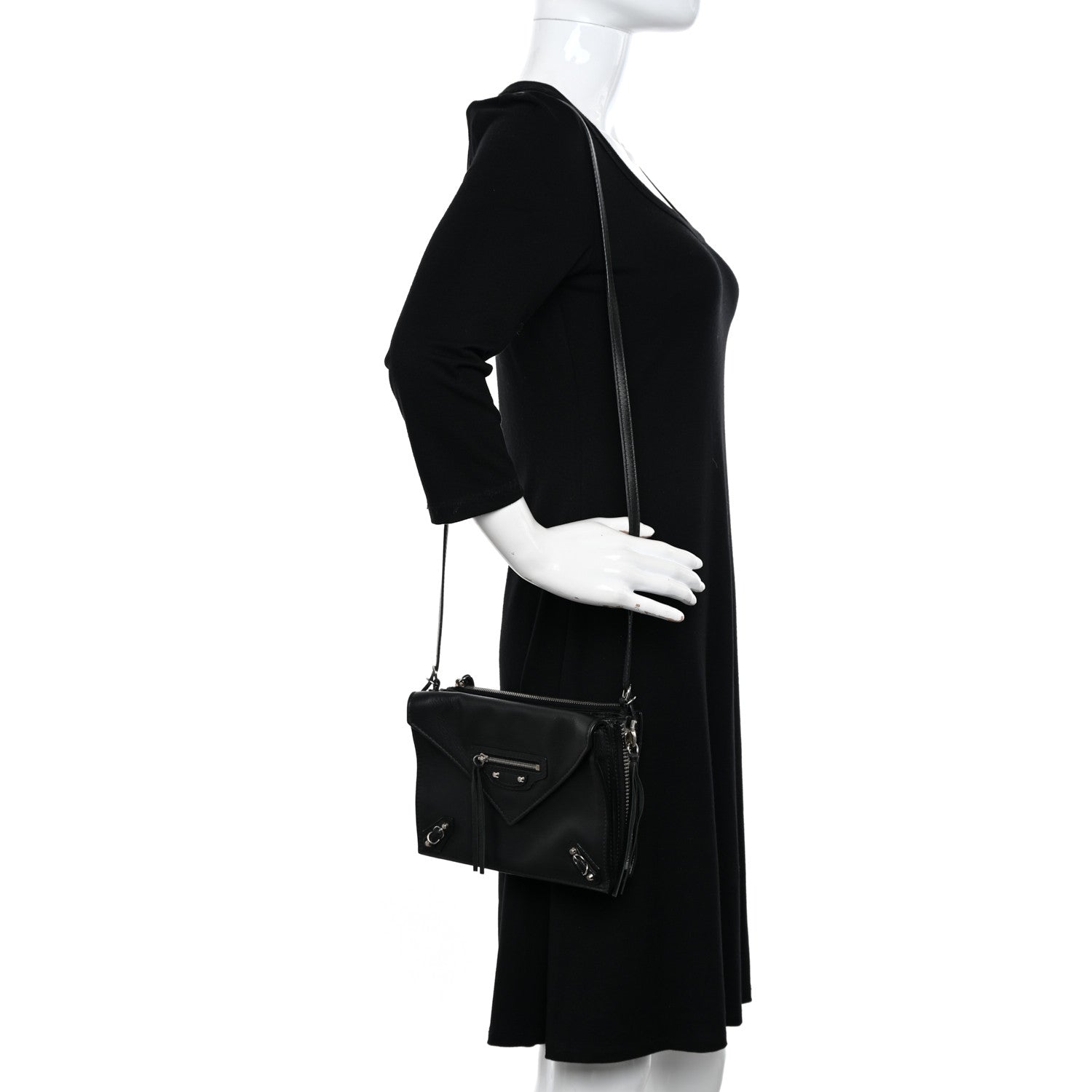 Balenciaga Veau Papier Triple XS Zip Around Crossbody Black 2 of 14