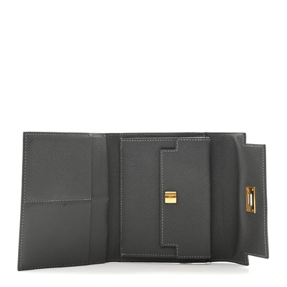 Hermes Courchevel Kelly Compact Wallet Graphite 5 of 12