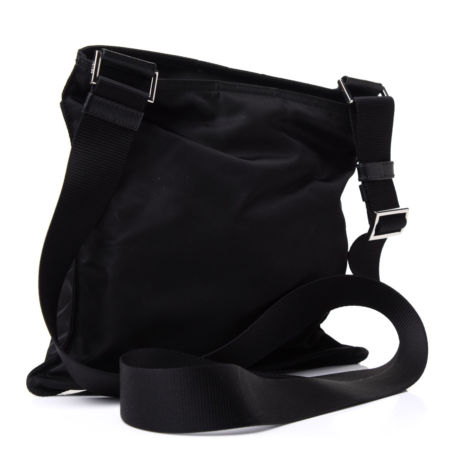 Prada Nylon Vela Flat Messenger Bag Black 3 of 11