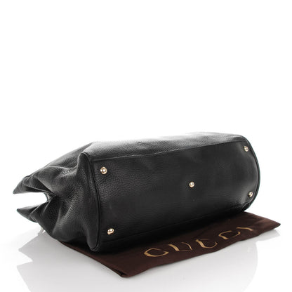 Gucci Calfskin Large Bamboo Shopper Tote Black 4 of 7