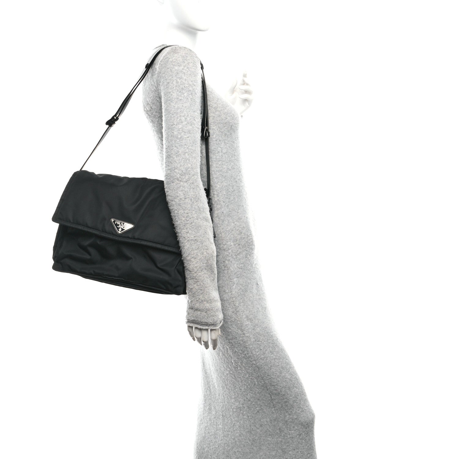 Prada Re-Nylon Padded Large Traveller Black 2 of 9