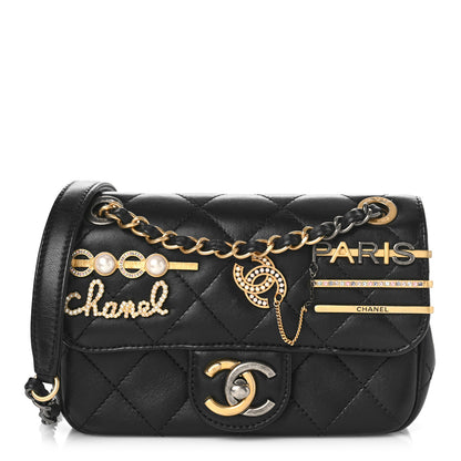 Chanel Lambskin Quilted Mini Coco Clips Single Flap Black 1 of 9