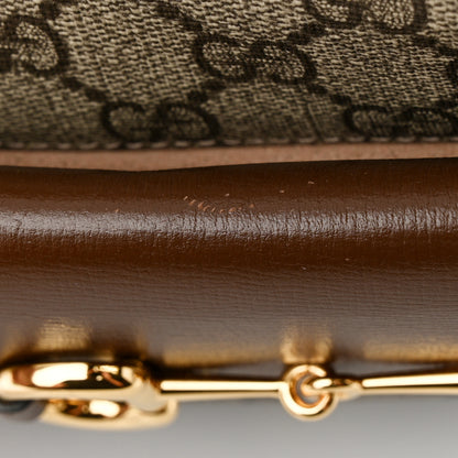 Gucci GG Supreme Monogram Small Horsebit 1955 Shoulder Bag Beige Brown Sugar 11 of 11