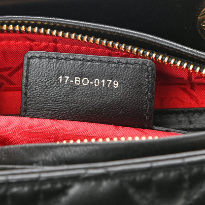 Christian Dior Lambskin Cannage Medium Lady Dior Black 7 of 9