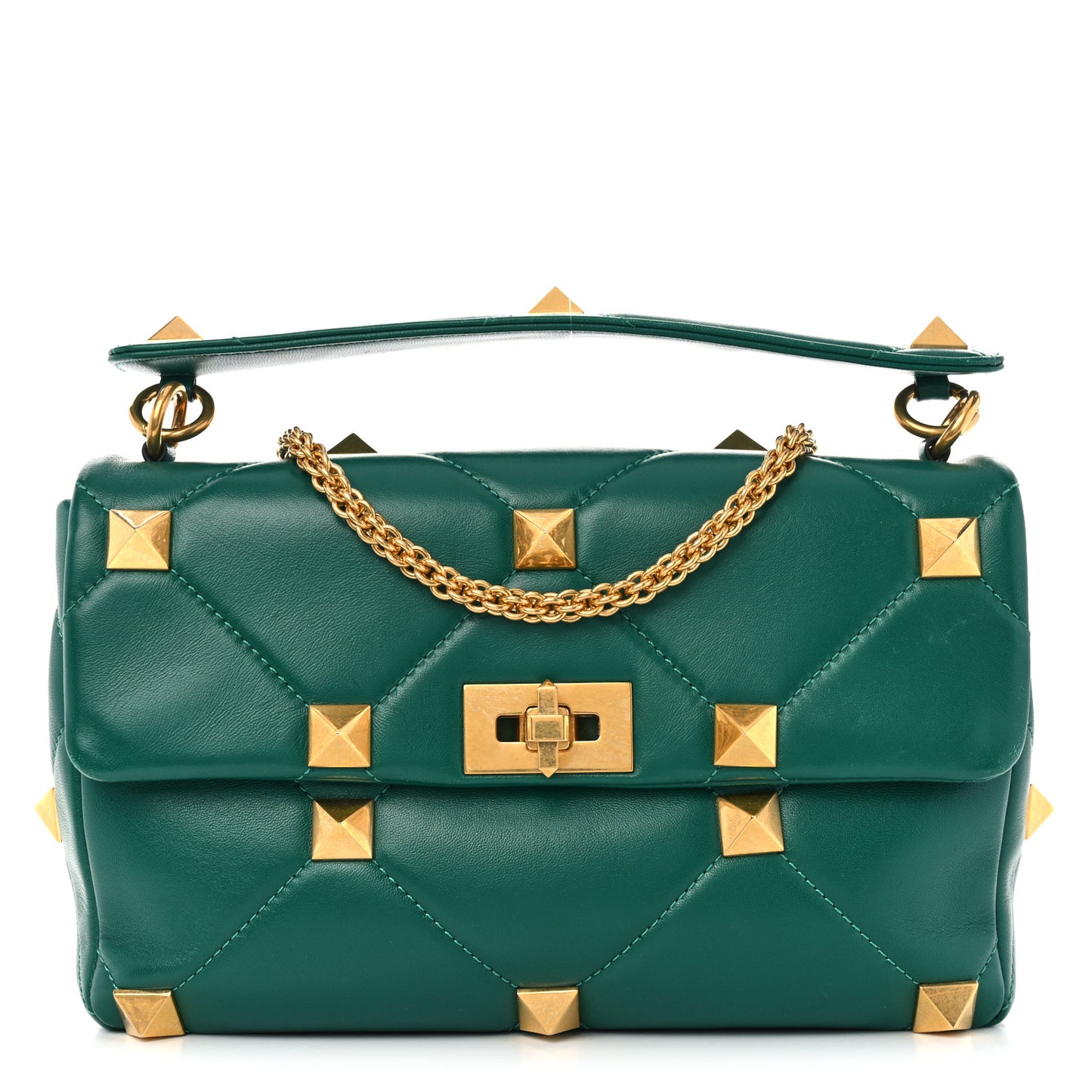 Nappa Roman Stud Shoulder Bag Jungle