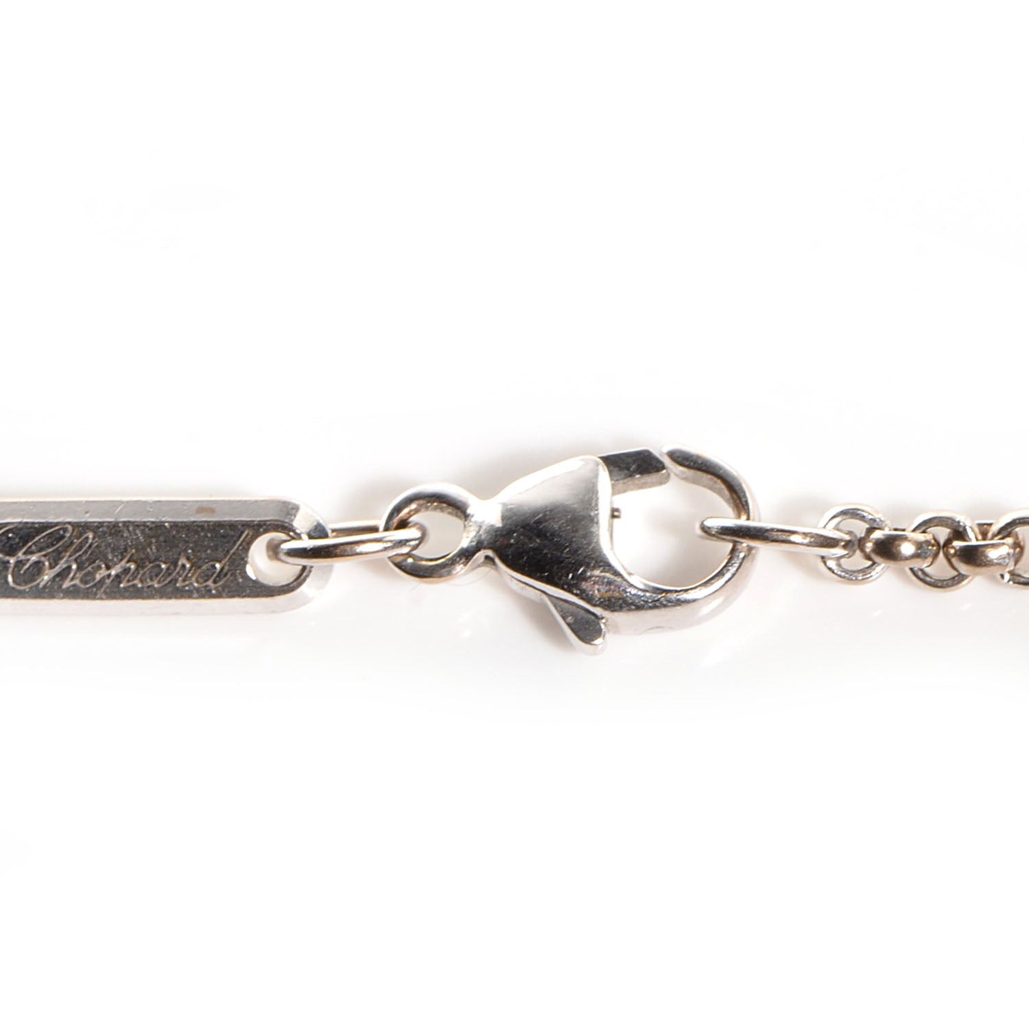Chopard 18k White Gold Happy Diamonds Icons Square Heart Necklace 5 of 7