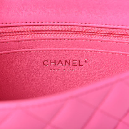 Chanel Lambskin Quilted Mini Rectangular Flap Neon Pink 8 of 10