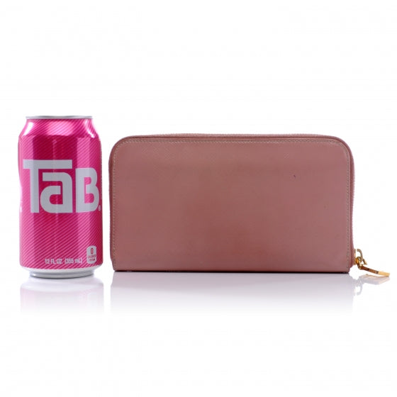 Saffiano Vernice Zip Around Wallet Orchidea