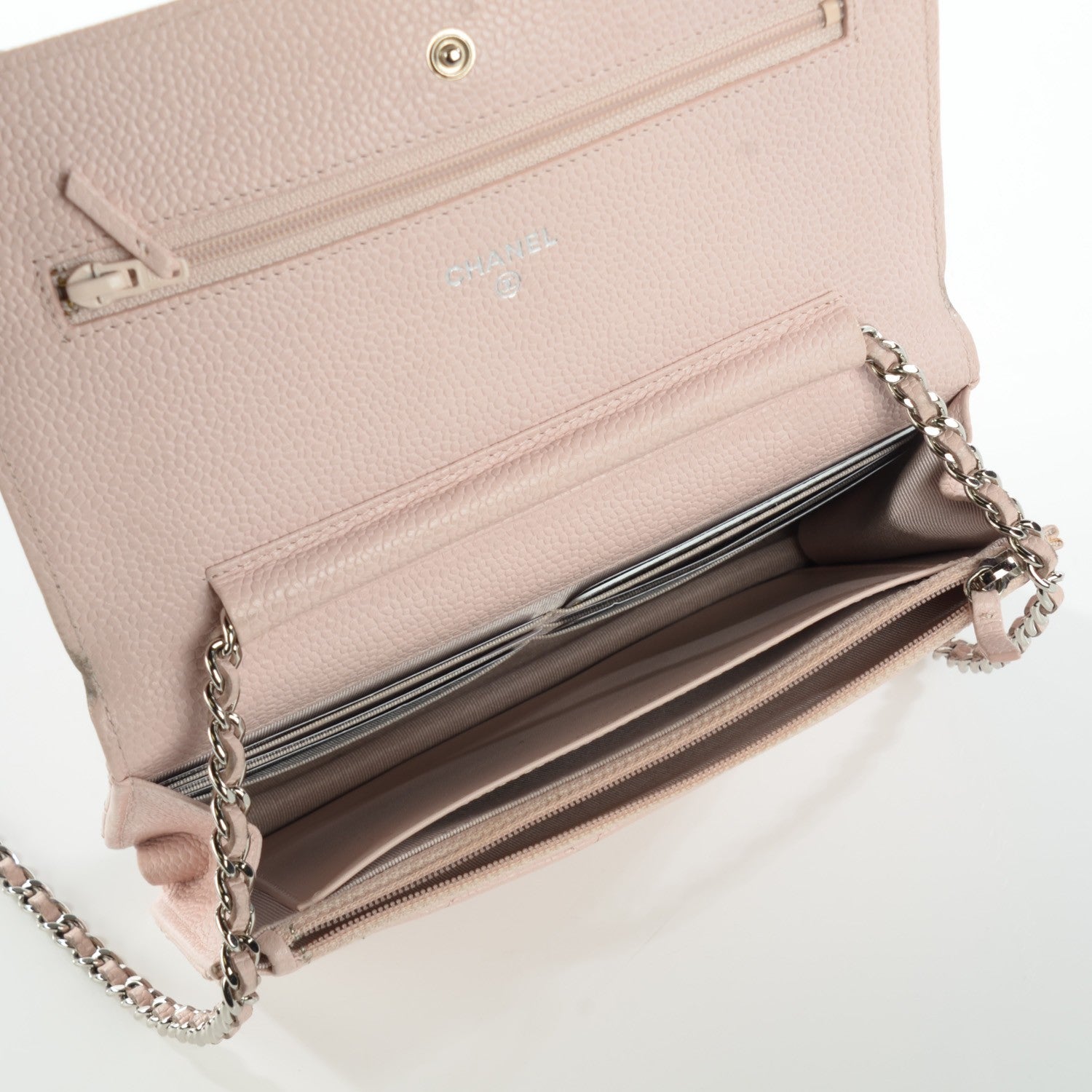 Chanel Caviar Quilted Wallet On Chain WOC Light Pink 7 of 8