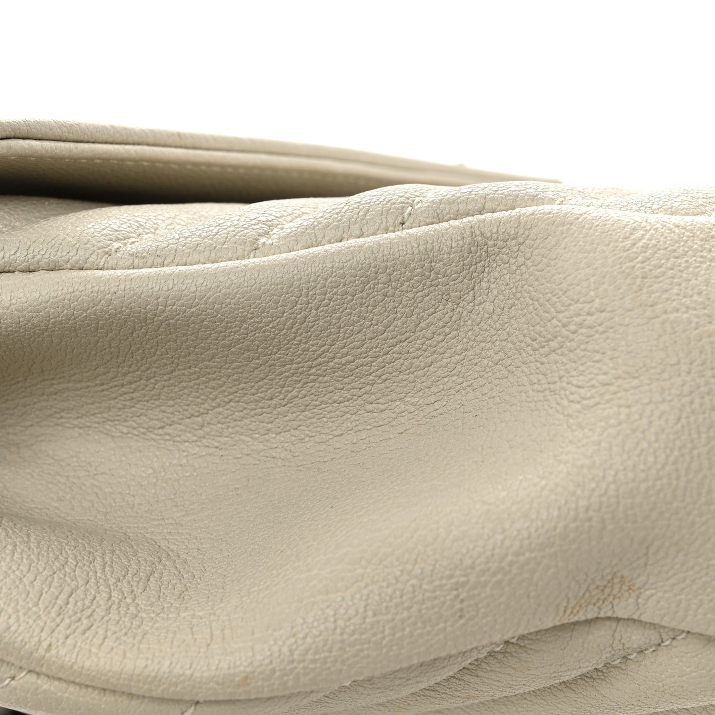 Sheepskin Matelasse Chevron Monogram Medium College Bag Dove White