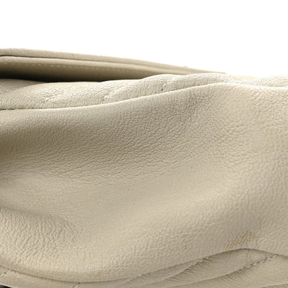 Saint Laurent Sheepskin Matelasse Chevron Monogram Medium College Bag Dove White 14 of 14