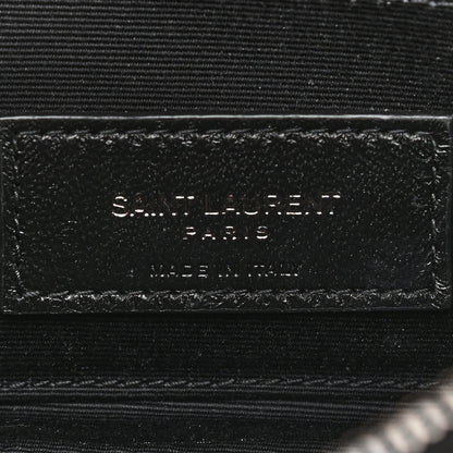 Saint Laurent Grained Lambskin Quilted Mini Becky Double Zip Bag Black 7 of 12