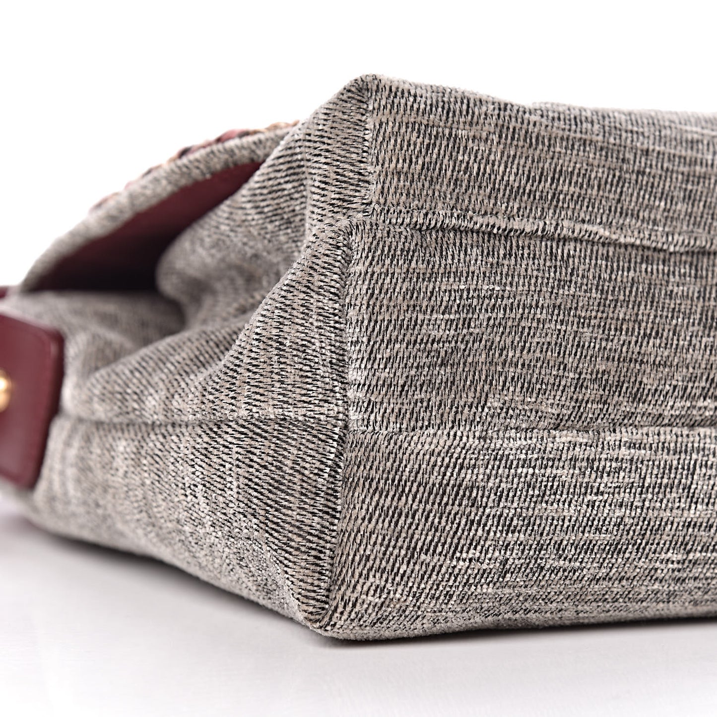 Wool Velvet Quilted Parisian Stroll Messenger Grey