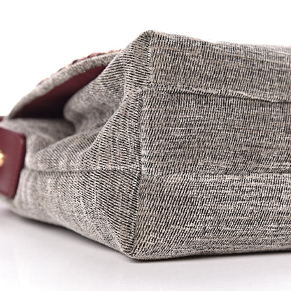 Chanel Wool Velvet Quilted Parisian Stroll Messenger Grey 11 of 12