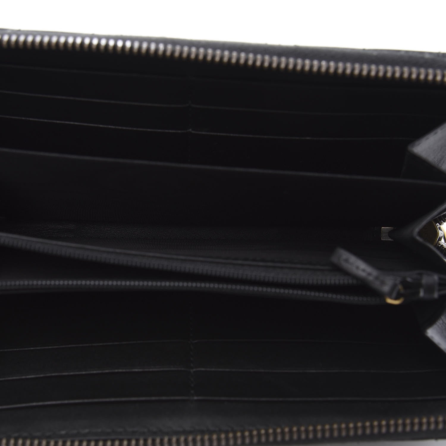 Gucci Calfskin Matelasse Pearly GG Marmont Zip Around Wallet Black 4 of 8