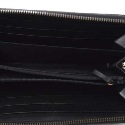 Gucci Calfskin Matelasse Pearly GG Marmont Zip Around Wallet Black 4 of 8