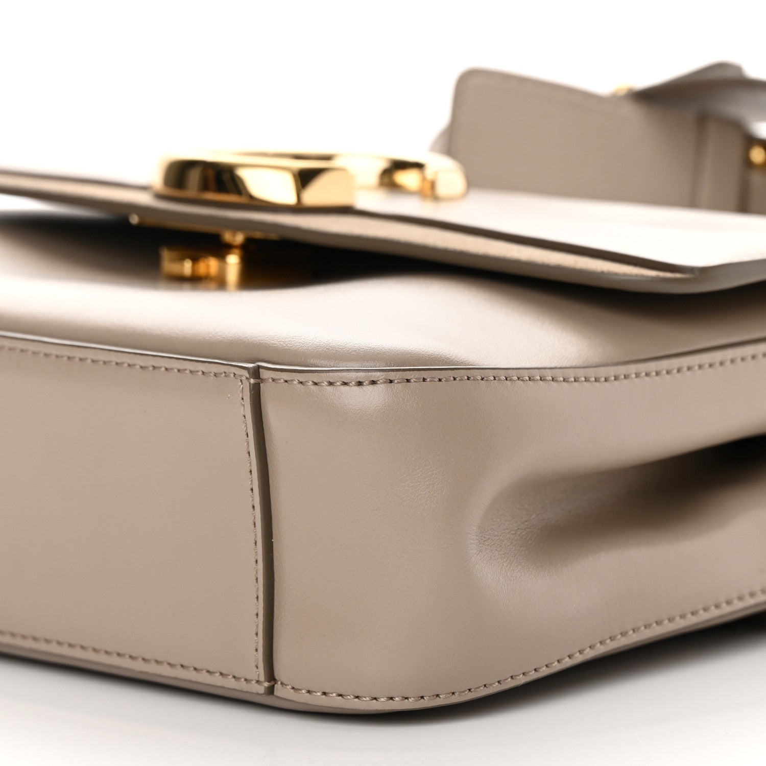 Chloe Shiny Calfskin Suede Small C Double Carry Bag Motty Grey 9 of 12
