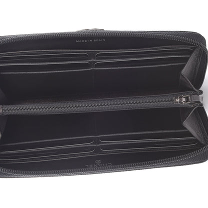 Chanel Caviar Quilted Boy Long Zip Around Wallet Black 5 of 12