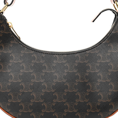 Celine Triomphe Canvas Calfskin Ava Shoulder Bag Tan 9 of 12