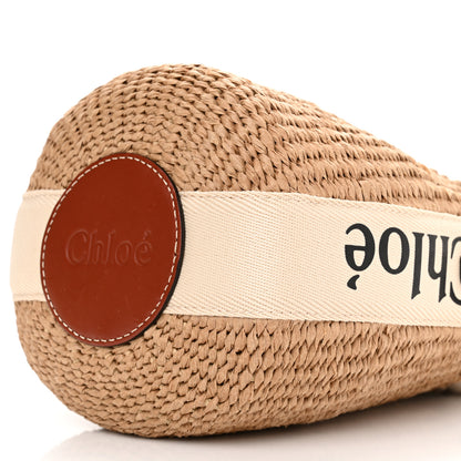 Chloe Raffia Calfskin Small Woody Basket Bag Brown 10 of 11