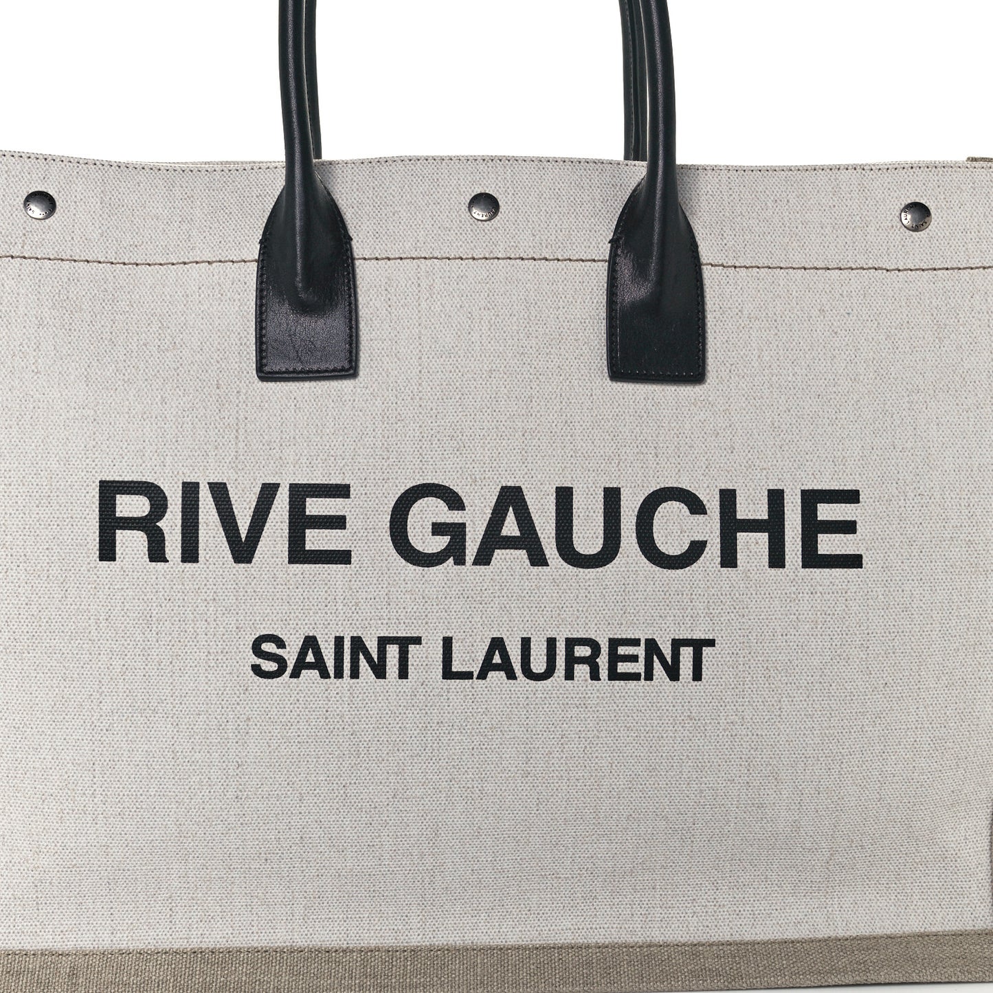 Linen Calfskin Rive Gauche Tote Optic White