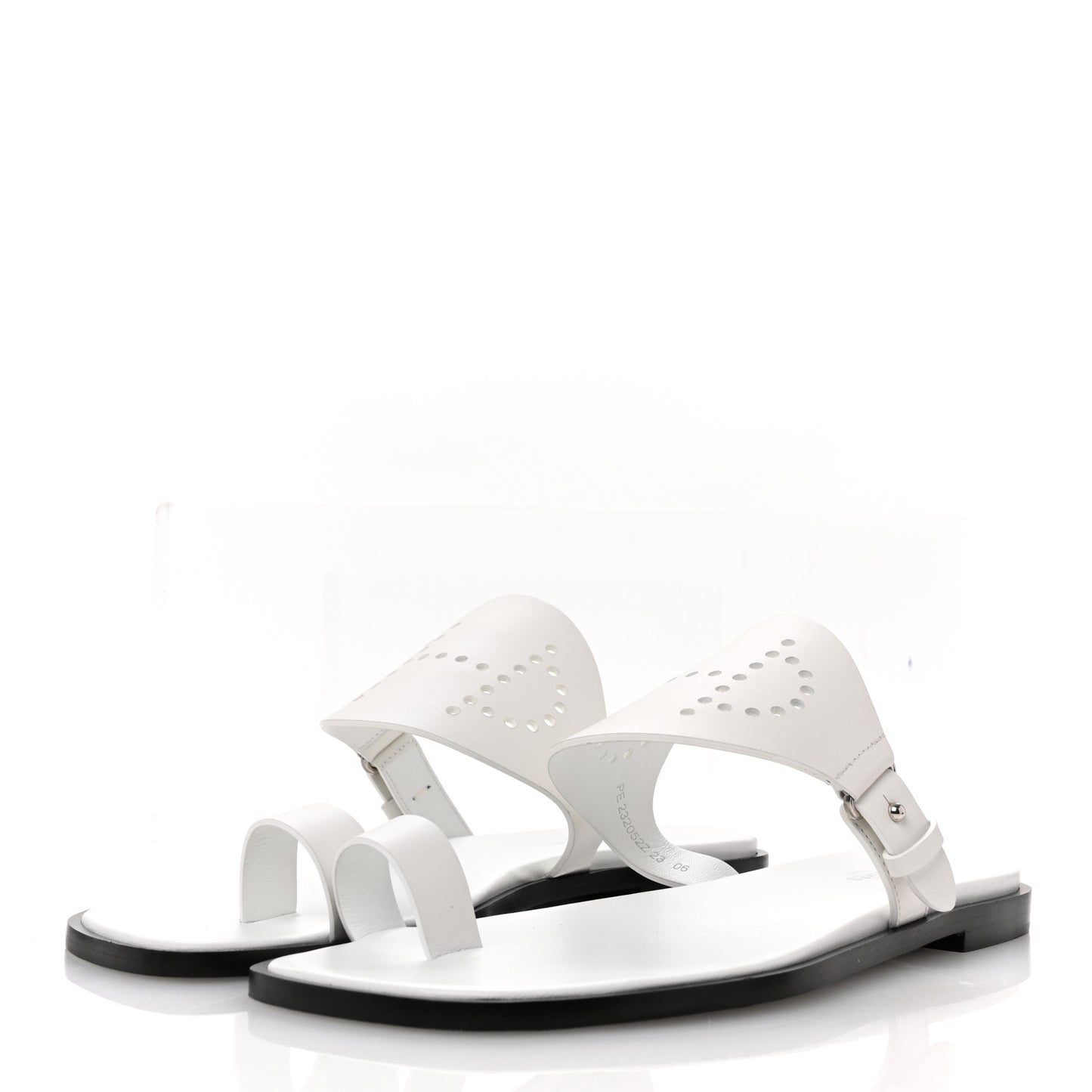 Calfskin Perforated Hera Sandals 38 White