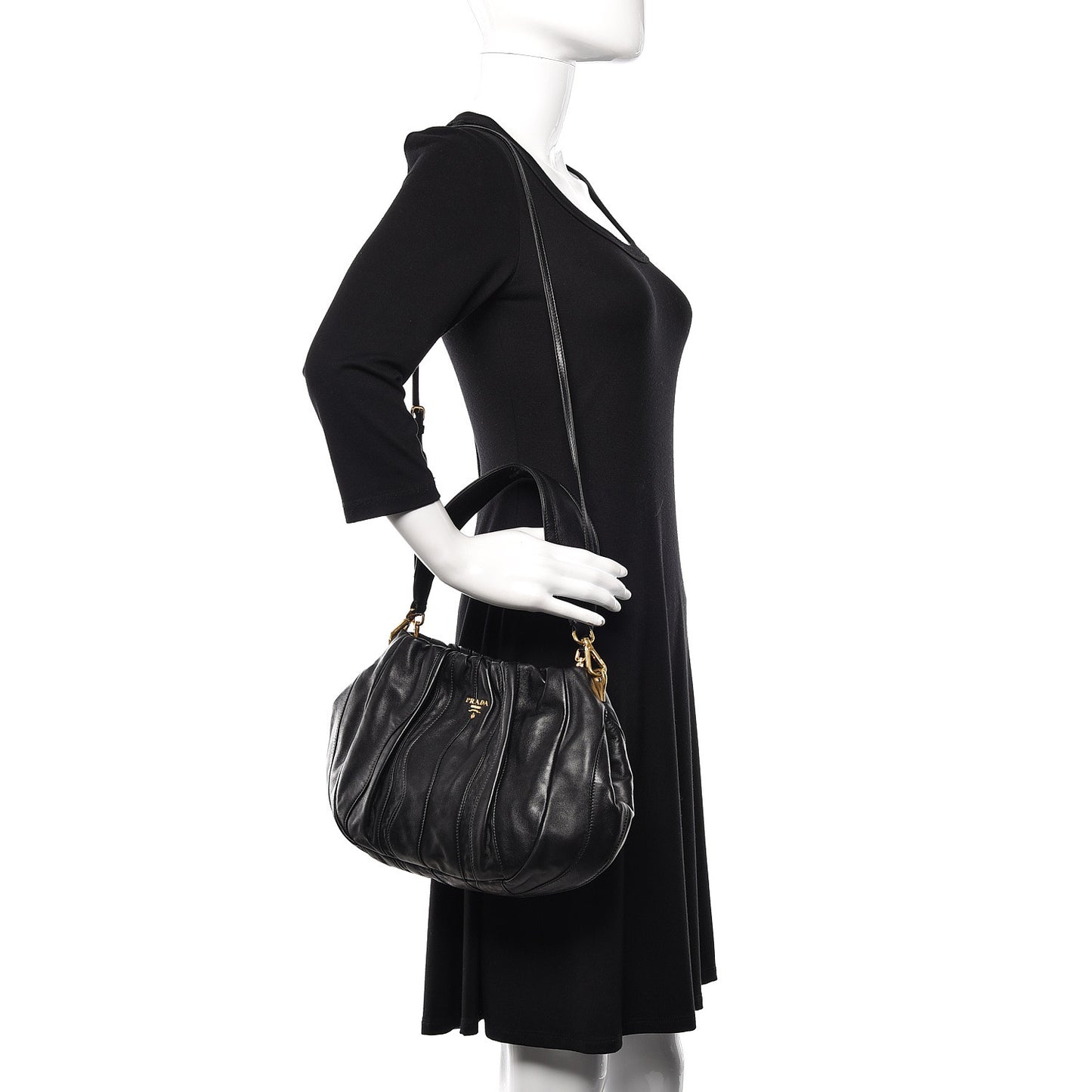 Nappa Stripes Hobo Black