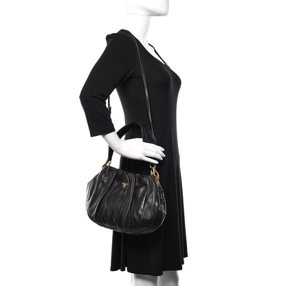 Prada Nappa Stripes Hobo Black 2 of 10