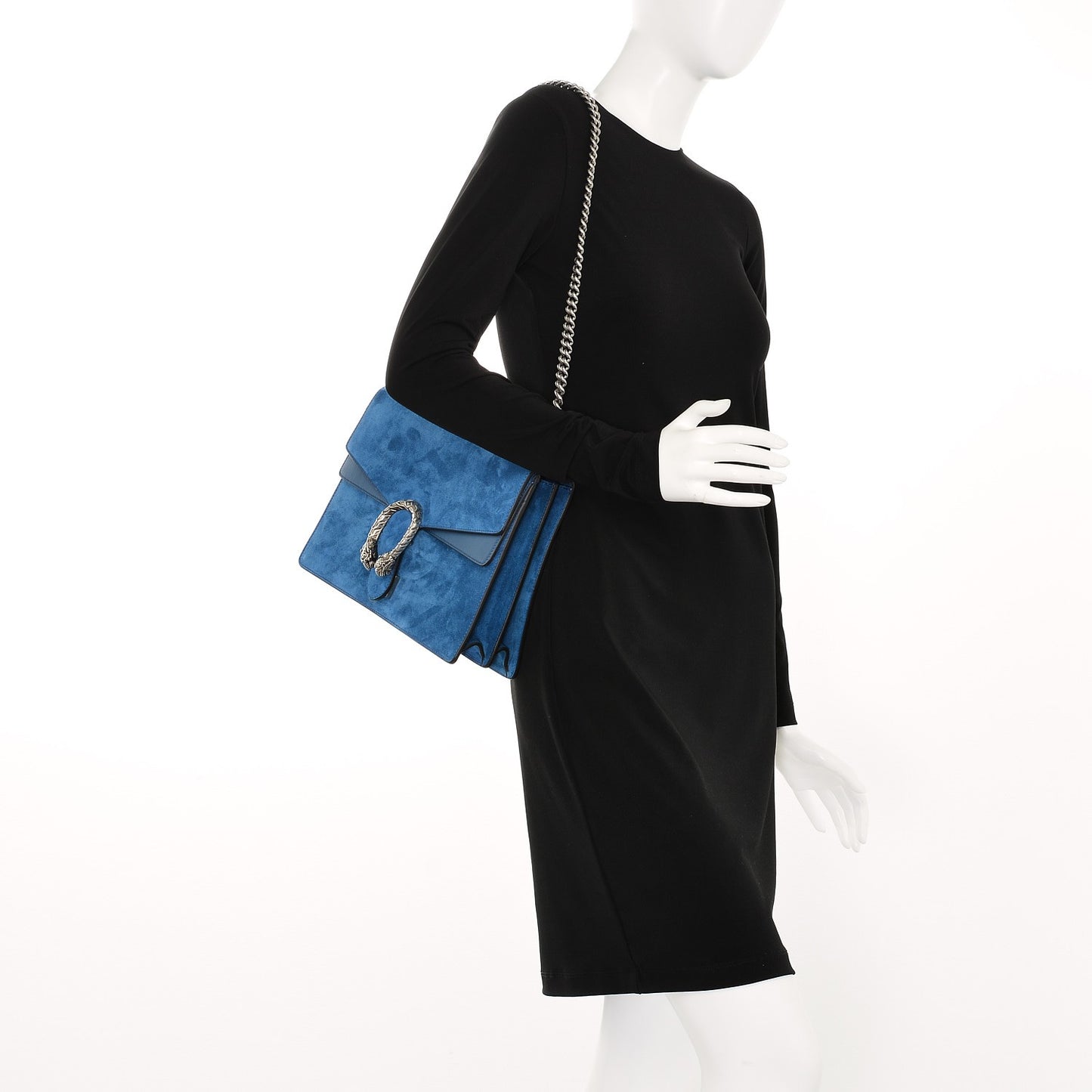 Suede Medium Dionysus Shoulder Bag Blue