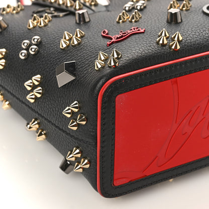 Christian Louboutin Calfskin Embellished Spikes Mini East West Cabata Tote Black 7 of 8