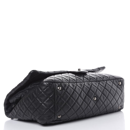 Chanel Calfskin Quilted XXL Travel Flap Bag Black 4 of 9