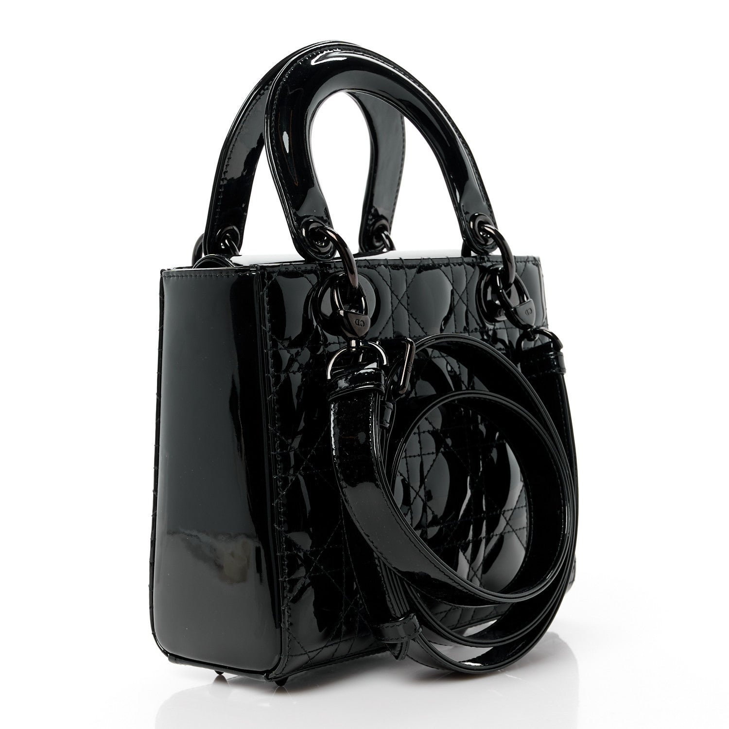 Christian Dior Ultraglossy Patent Cannage Medium Lady Dior Black 3 of 10